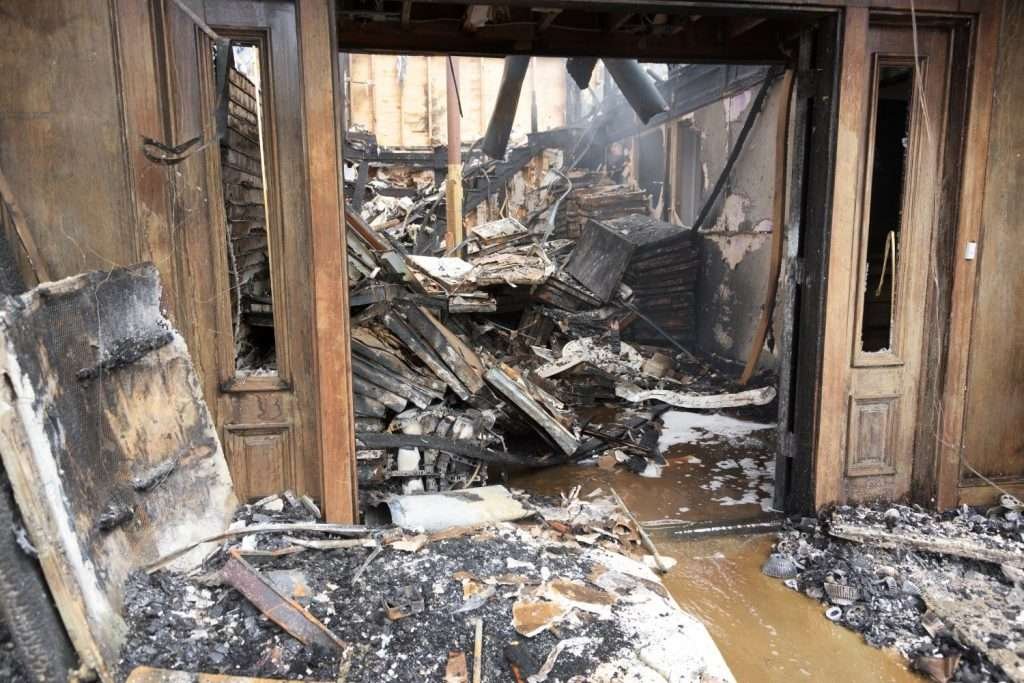 fire damaged home